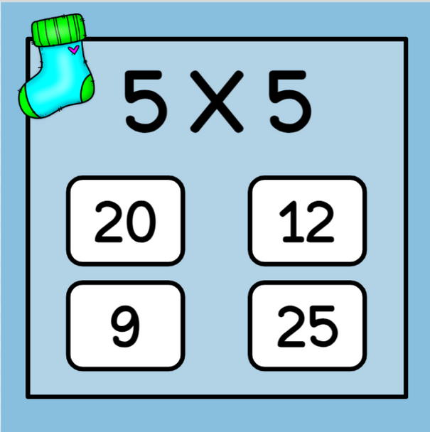 Multiplication Digital Flashcards - Winter-Themed