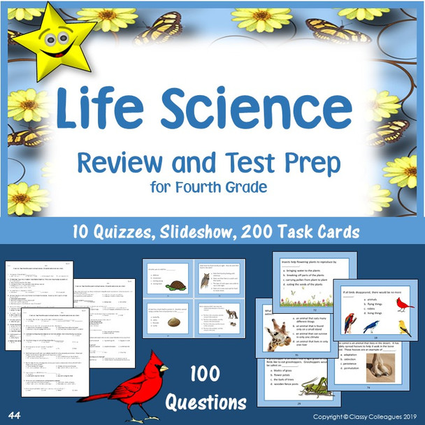 Life Science Review and Test Prep, grade 4