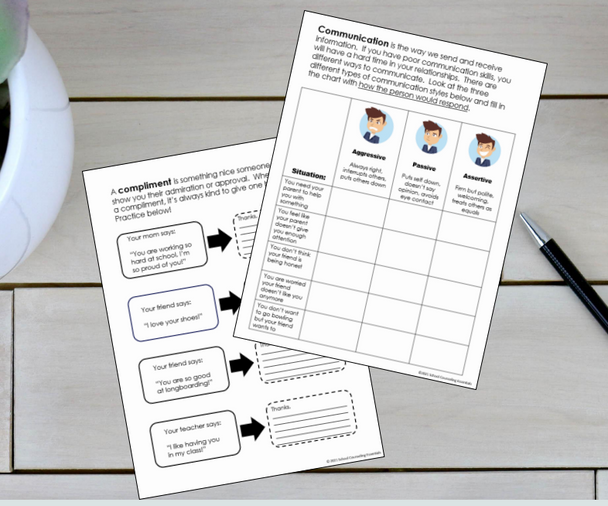 Effective Communication - Activities- 10 Worksheets- PDF or Google Slides Option