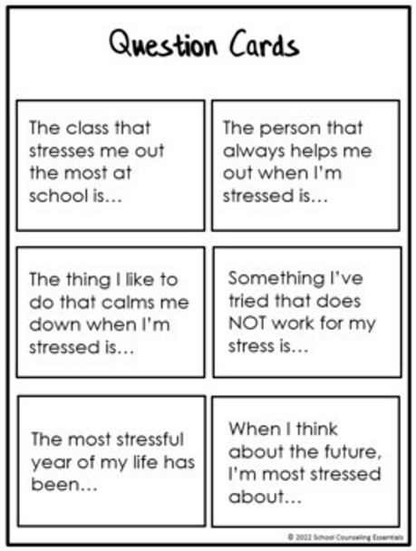 Stress Management Lesson & Activities for Teens in Middle and High School