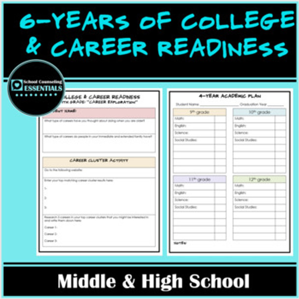 6-years of College & Career Readiness Activities- includes Google Slides version