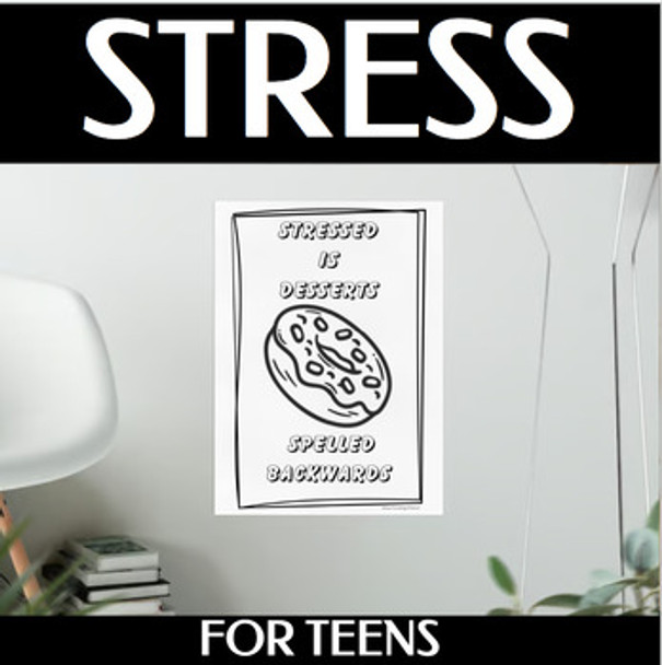 Free Stress Coloring Page - Stressed is Desserts Spelled Backwards!