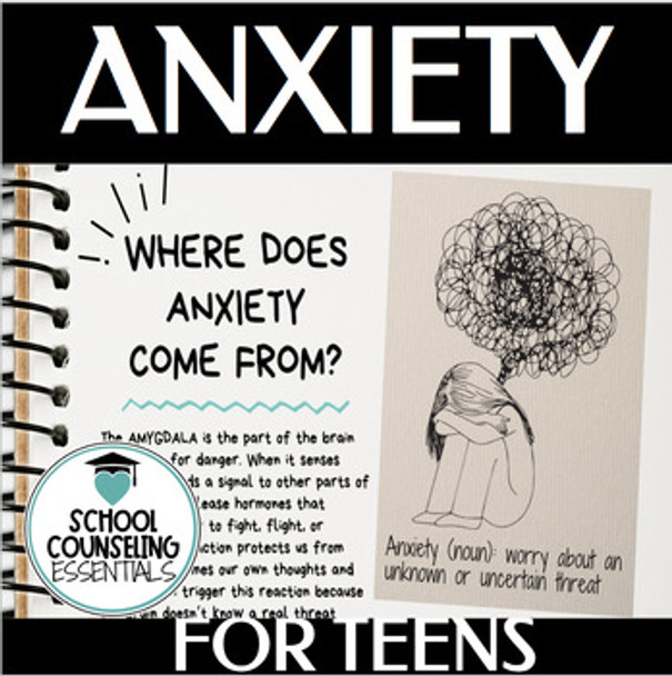 Anxiety Activities - School Counseling or Teletherapy - PDF and online version
