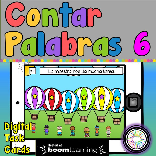 Contar palabras 6 Digital Task Cards | Boom Cards™