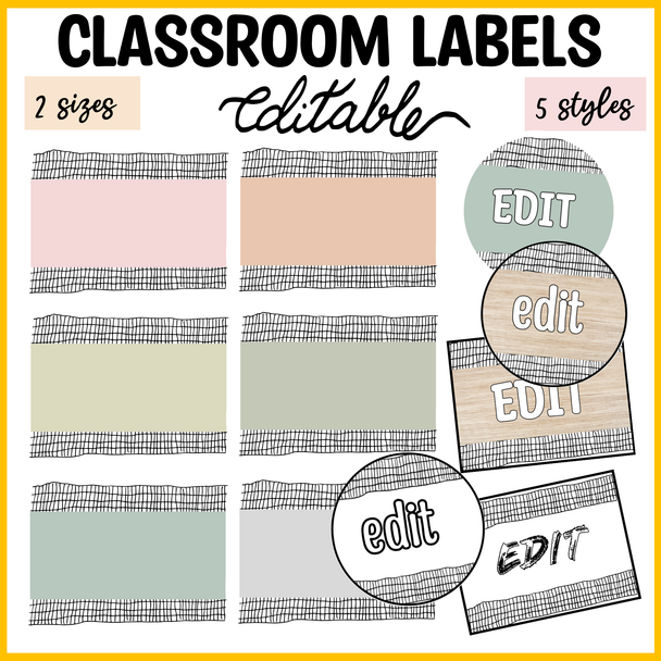 Editable Student Name Tags, Classroom Labels, Back to School Labels