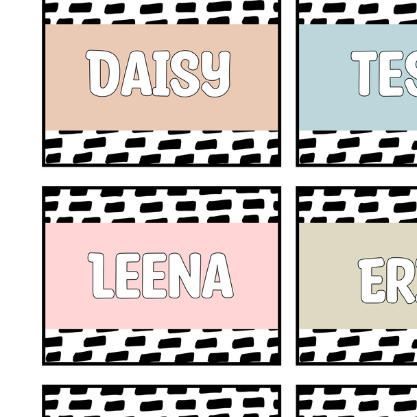 Printable Boho Neutral Student Name Tags, Editable Classroom Labels