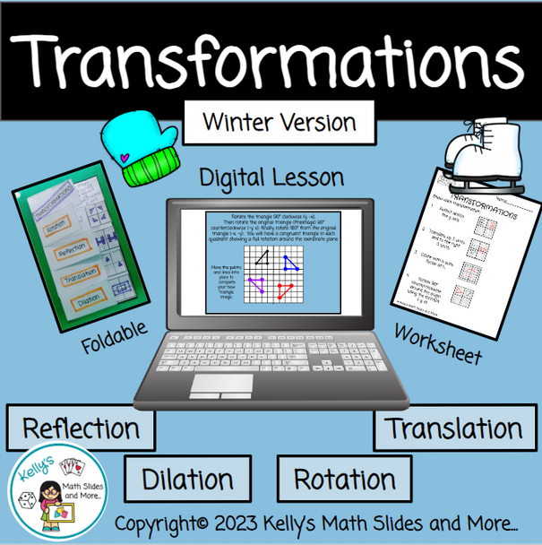 Geometric Transformations Activity - Digital and Printable - Winter-Themed