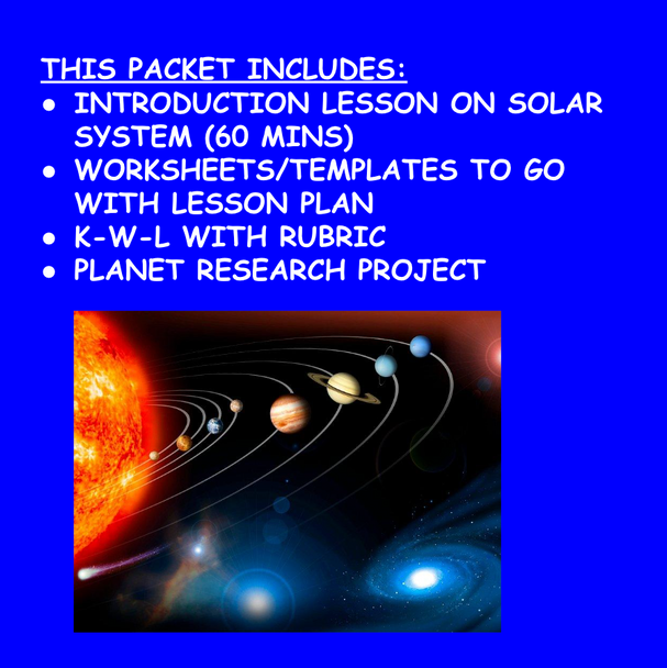 LET'S LEARN ABOUT THE SOLAR SYSTEM - 2ND - 4TH GRADES - LESSON PLAN & ACTIVITIES