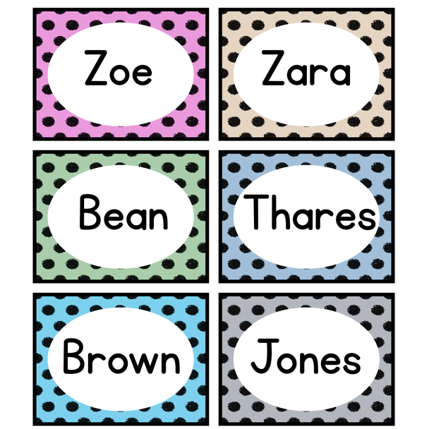 Printable Colorful Student Name Labels, Editable Classroom Labels