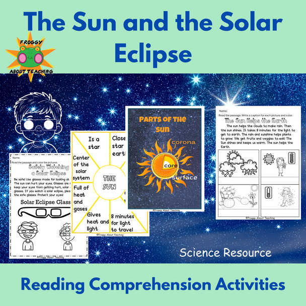 The Sun and Solar Eclipse Reading Comprehension Activities