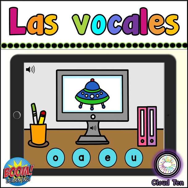 Las vocales Boom Cards™ | Vowels in Spanish | Digital Task Cards