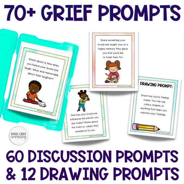 SALE Grief and Loss Journal & Grief Counseling Prompt Cards to Cope with Death