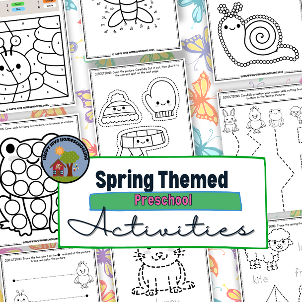 Seasonal Preschool Fine Motor Skill Worksheets