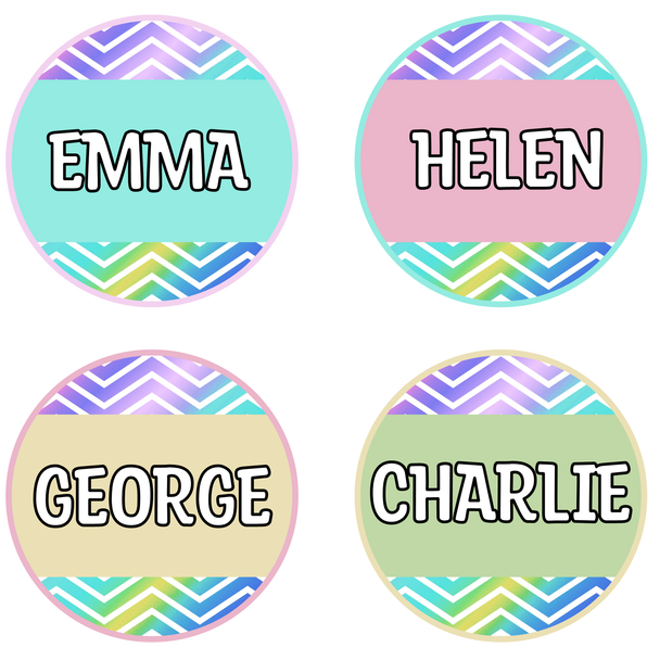 Printable Chevron Student Name Labels, Editable Classroom Labels, Name Tags