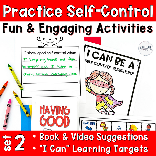 I Can Show Self Control Social Story and Game Social Skills Impulsivity Set 2