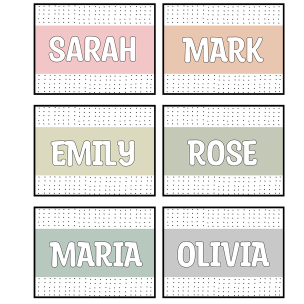 Free Printable Students Name Labels, Student Name Plates, Classroom labels