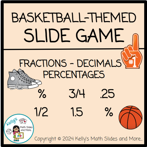 Basketball-Themed Fractions/Decimals/Percentages Conversion Slide Game