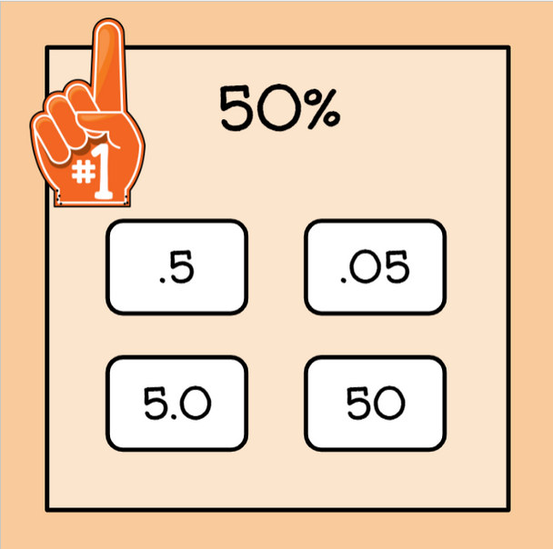 Basketball-Themed Fractions/Decimals/Percentages Conversion Slide Game