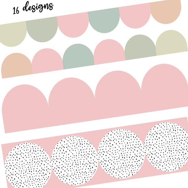 Printable Boho Neutral Spotty Bulletin Board Borders, Classroom Borders, Borders