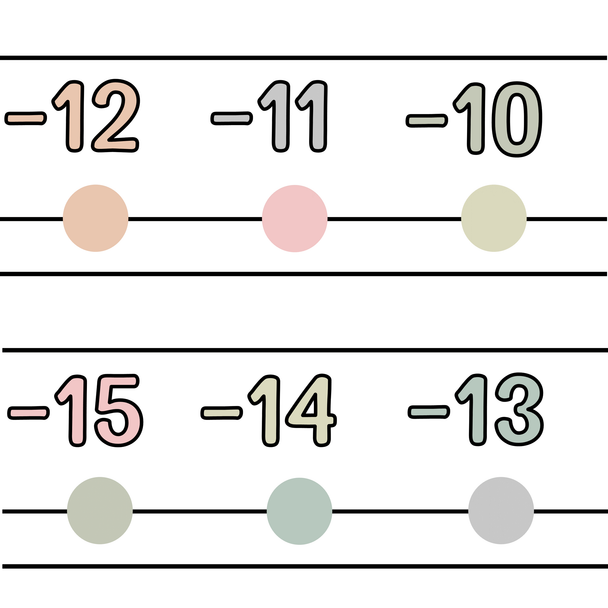 Printable Boho Neutral Large Number Line, Number Line Wall Display