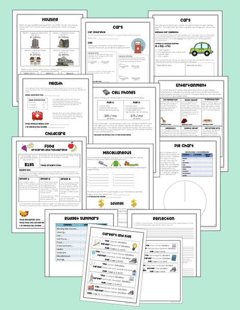 Make a Budget - Real Life Math Project Based Learning PBL