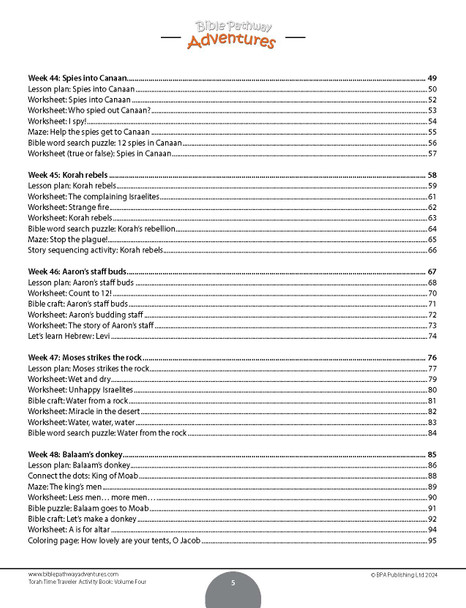 Torah Time Traveler Activity Book: Volume 4 (Exodus 32 - Deuteronomy 34)