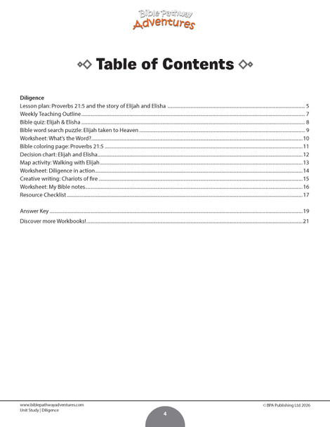 Diligence Bible Character Unit Study for Grades 3-6 | Elijah & Elisha