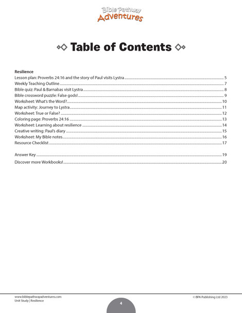 Unit Study | Resilience: A Complete Bible Lesson (Grades 3-6)