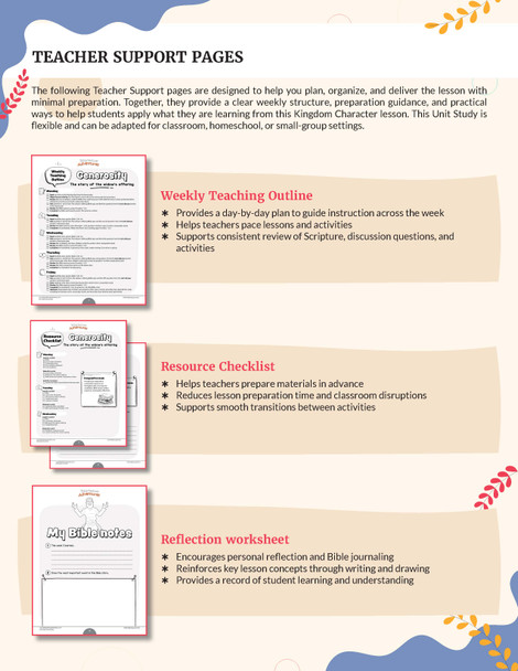 Unit Study | Generosity (Grades 3-6)