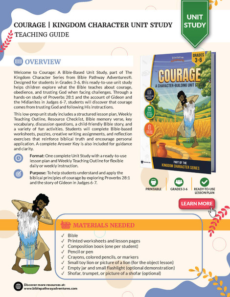 Courage Bible Character Unit Study for Grades 3-6 | Gideon and the Midianites