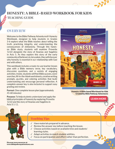 Honesty: A Bible-based Workbook for Kids