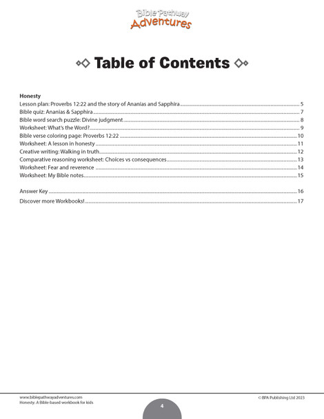 Honesty: A Bible-based Workbook for Kids
