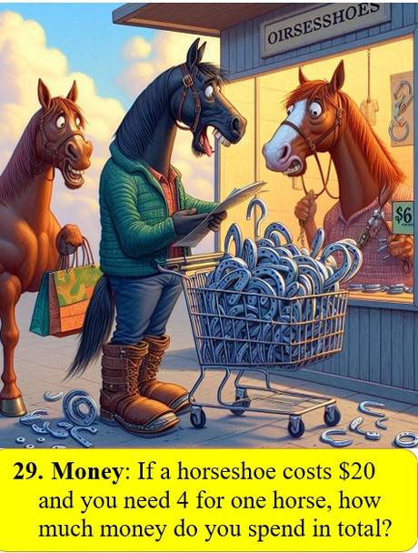 Math Activities 30 Horses Themed Math Problems with Realistic Engaging Images