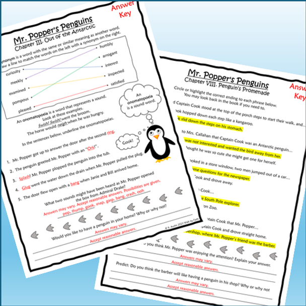 Mr. Popper’s Penguins Novel Study