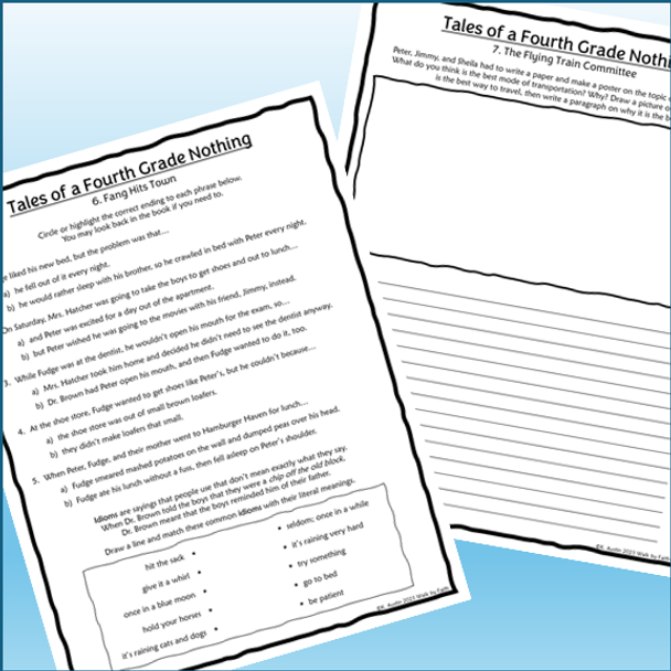 Tales of a Fourth Grade Nothing Novel Study
