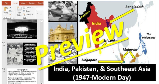 India, Pakistan, & Southeast Asia (1947-present)