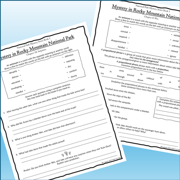 National Park Mystery Series Novel Study Bundle