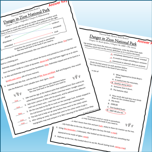 National Park Mystery Series Novel Study Bundle