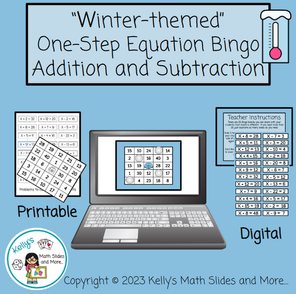 Winter Bundle - 6 Expressions and Equations Games