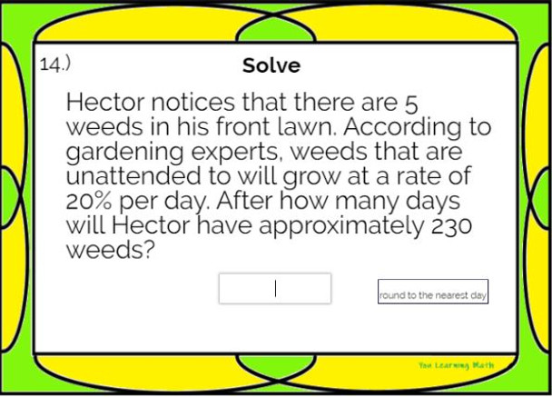 Exponential Growth and Decay Word Problems - Digital BOOM Cards + Printable Task Cards