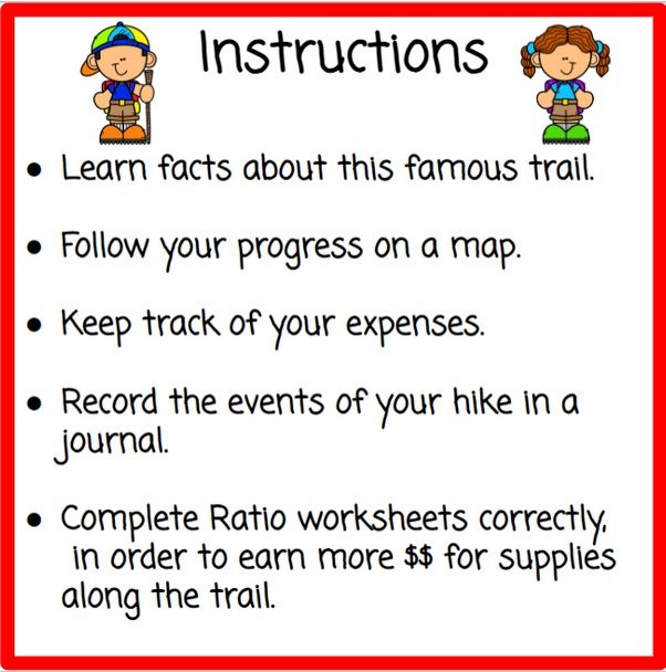 7th Grade Ratios Project - PBL - Hike the Pacific Crest Trail