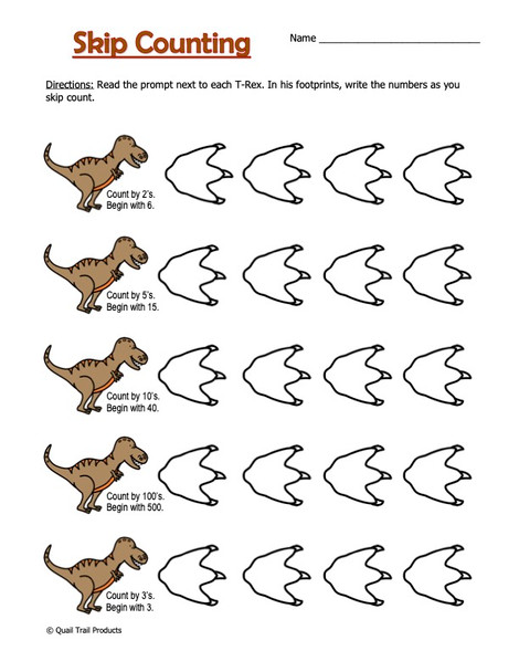 Grade 2 MATH Worksheets | Dinosaur Theme