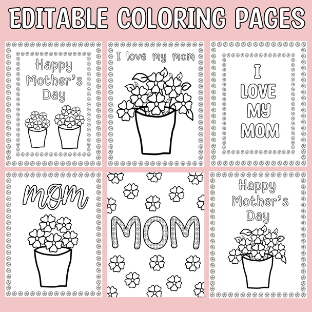 Mother's Day Coloring Worksheets, Spring Coloring Activity, Coloring Pages