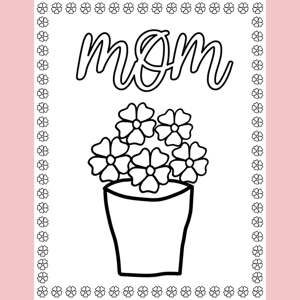 Mother's Day Coloring Worksheets, Spring Coloring Activity, Coloring Pages