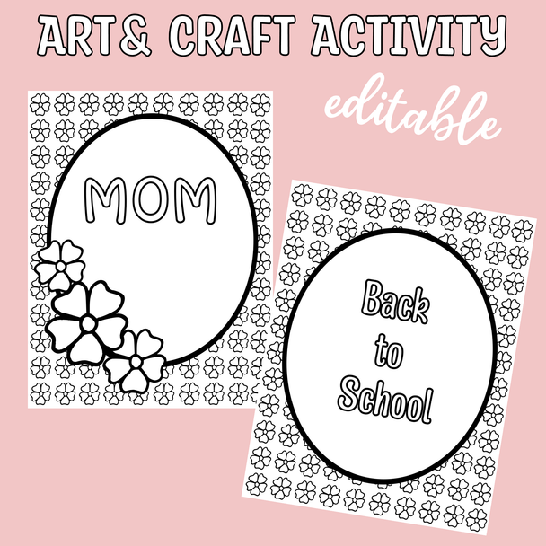 Mother's Day Coloring Worksheets, Craft Activity, Spring Coloring Pages