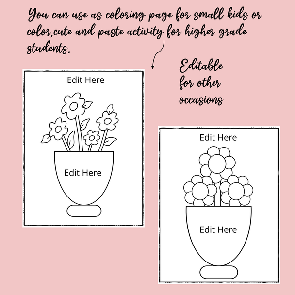 Mother's Day Coloring Worksheets, Mother's Day Craft Activity for Kids
