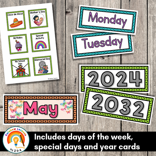 May Calendar Numbers | May Calendar Cards | May Calendar 2024 | Spring Numbers