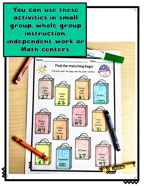 Composing and Decomposing Numbers up to 120 Worksheets