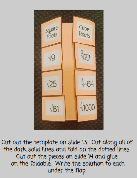 Exponents and Roots - 5 Foldables for the Interactive Notebook