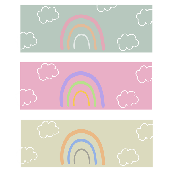 Printable Rainbow Name Labels, Student Name tags, Editable Labels